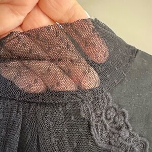 NEW NWT - Elegant Black swiss dot lace sheer Top - Size L